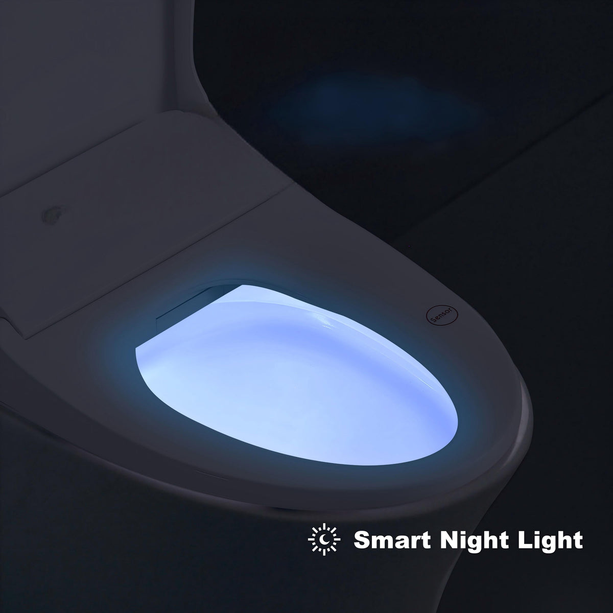 Smart night light on the electric bidet toilet seat