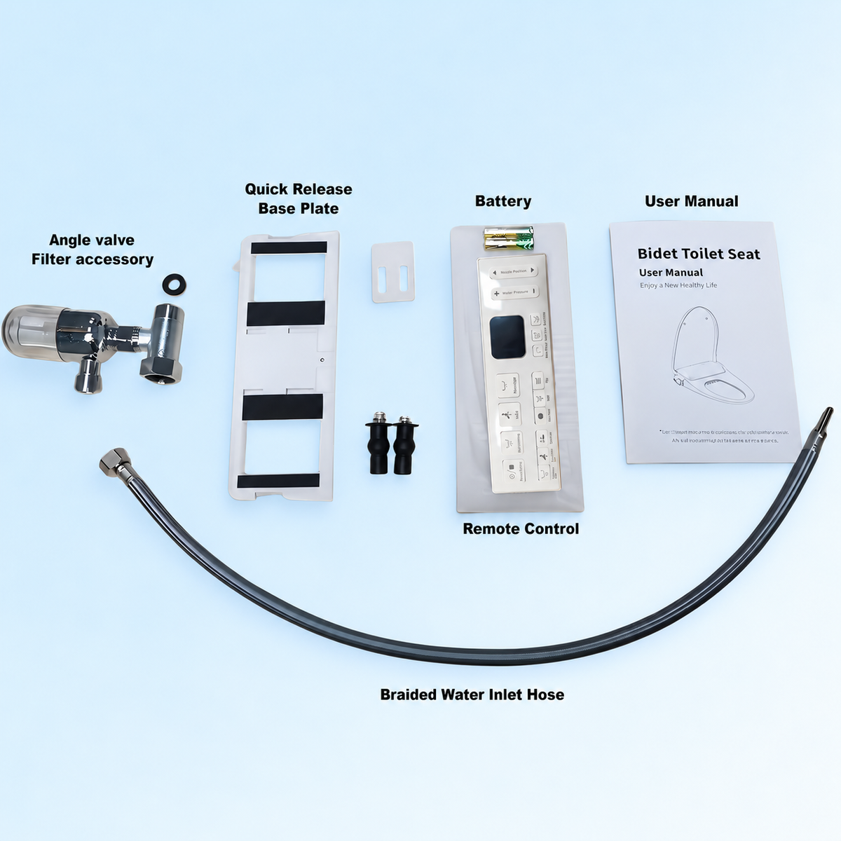Smart Heated Bidet Toilet Seat with Remote and Side Control