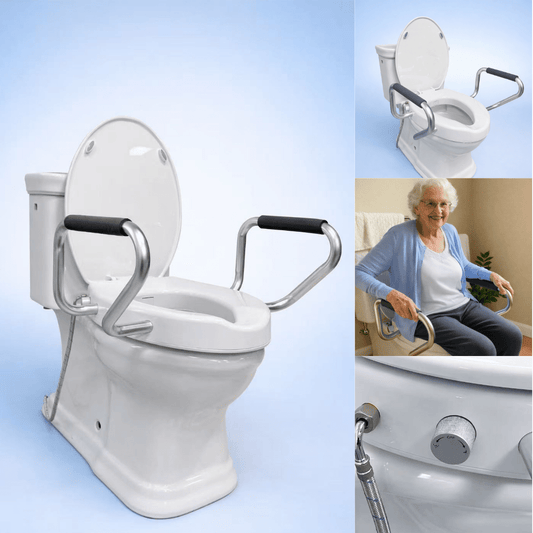 All-in-One Toilet Safety System with Bidet Seat and Support Arms - Marine Dana Store